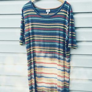 LuLaRoe | Julia Dress | Rainbow Striped